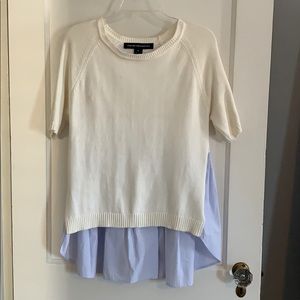 French Connection mixed material top.  Size M